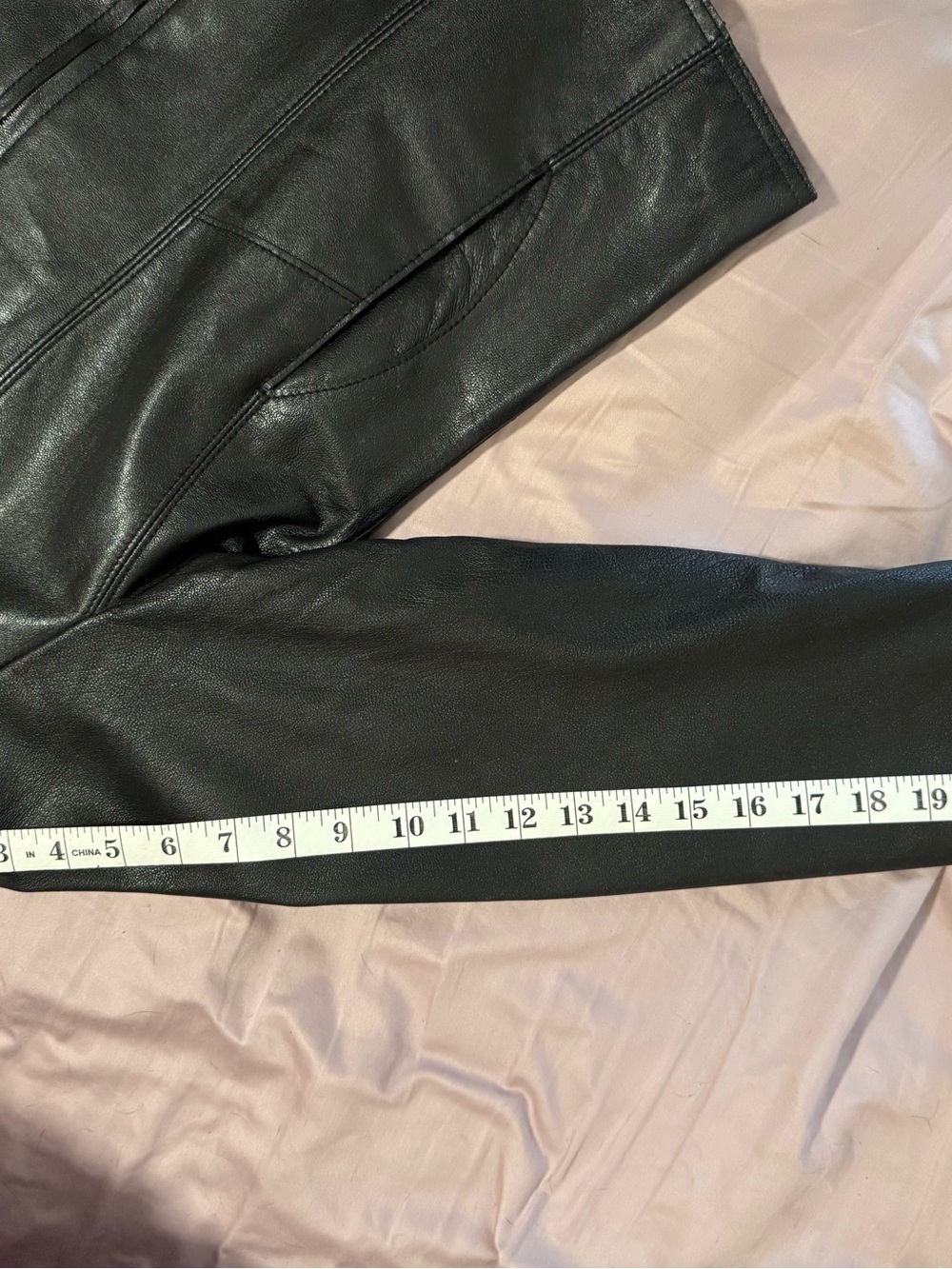 Black lightweight leather jacket, women's medium - Picture 6 of 9